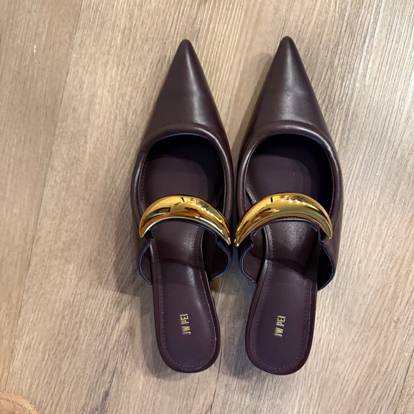 Helena Pierced Mules- Claret Red - Picture 1 of 5